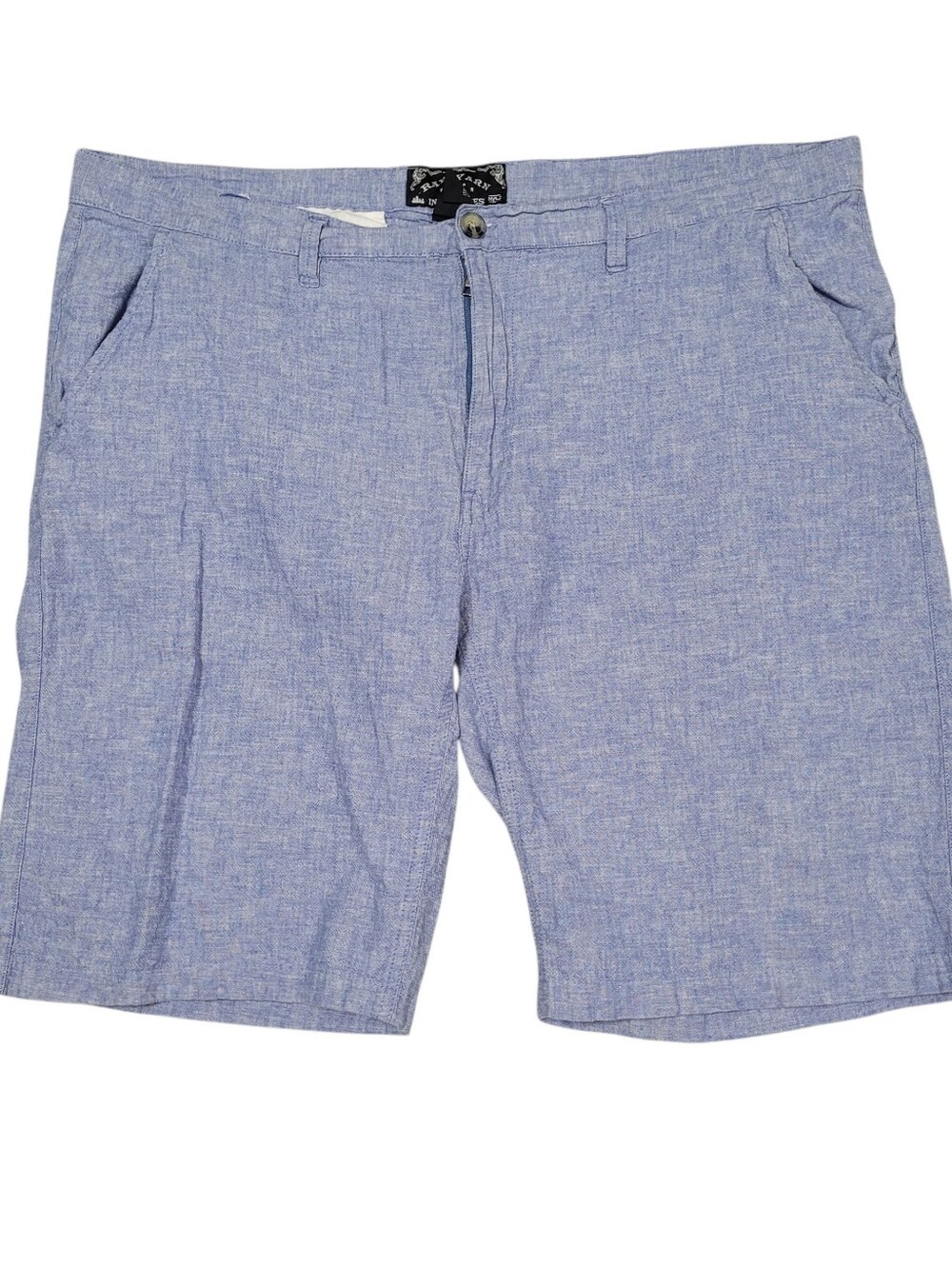 Raw Yarn Industries Mens Linen Blend Shorts Size 40 Blue Preppy Coastal Resort